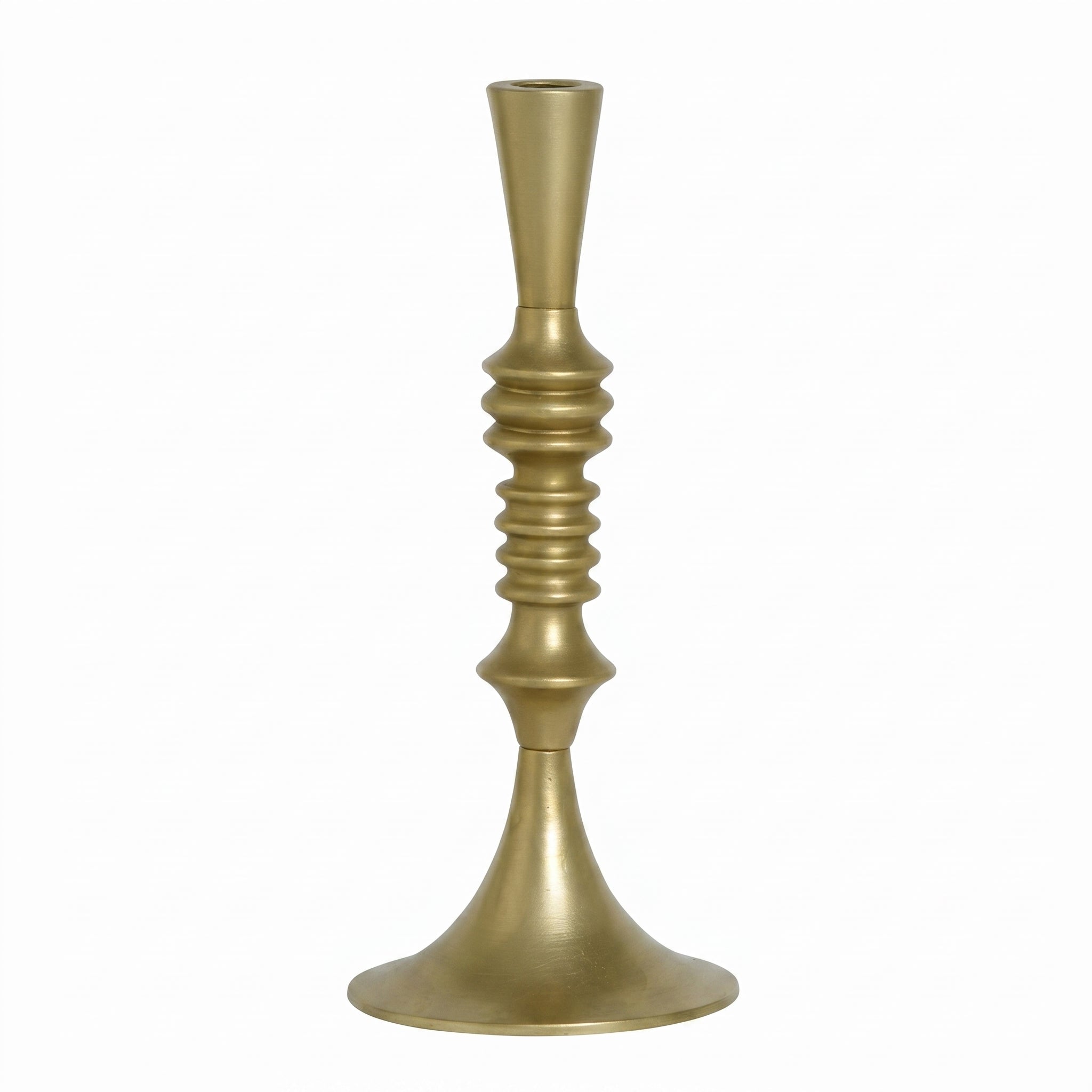 Candle holder ALU RAW/GOLD 14x14x32
