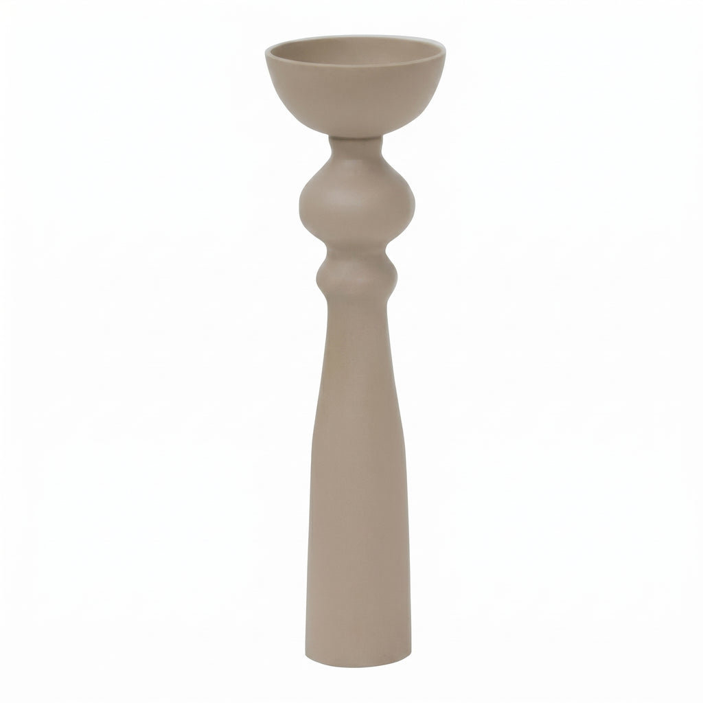 Candle holder ALU RAW/TAUPE 12x12x35