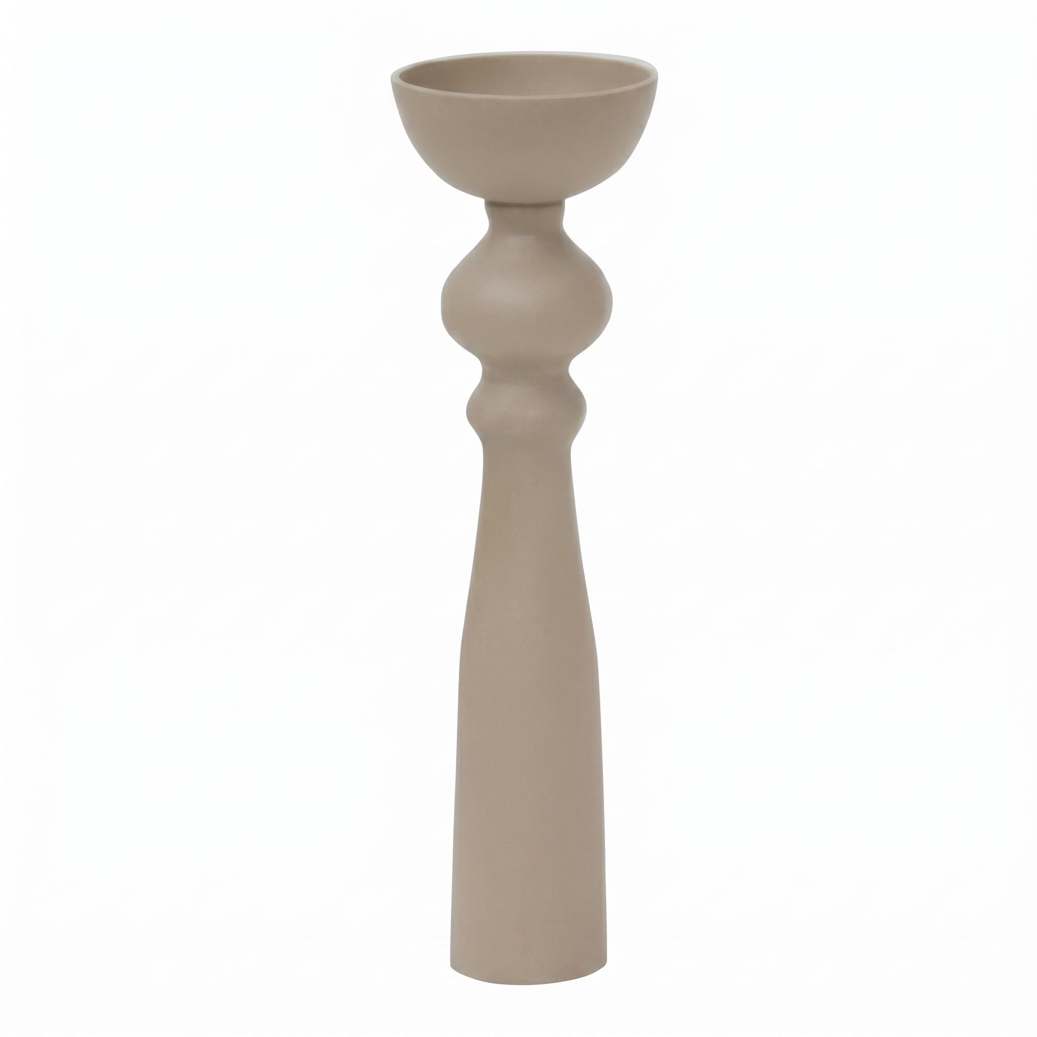 Candle holder ALU RAW/TAUPE 12x12x35