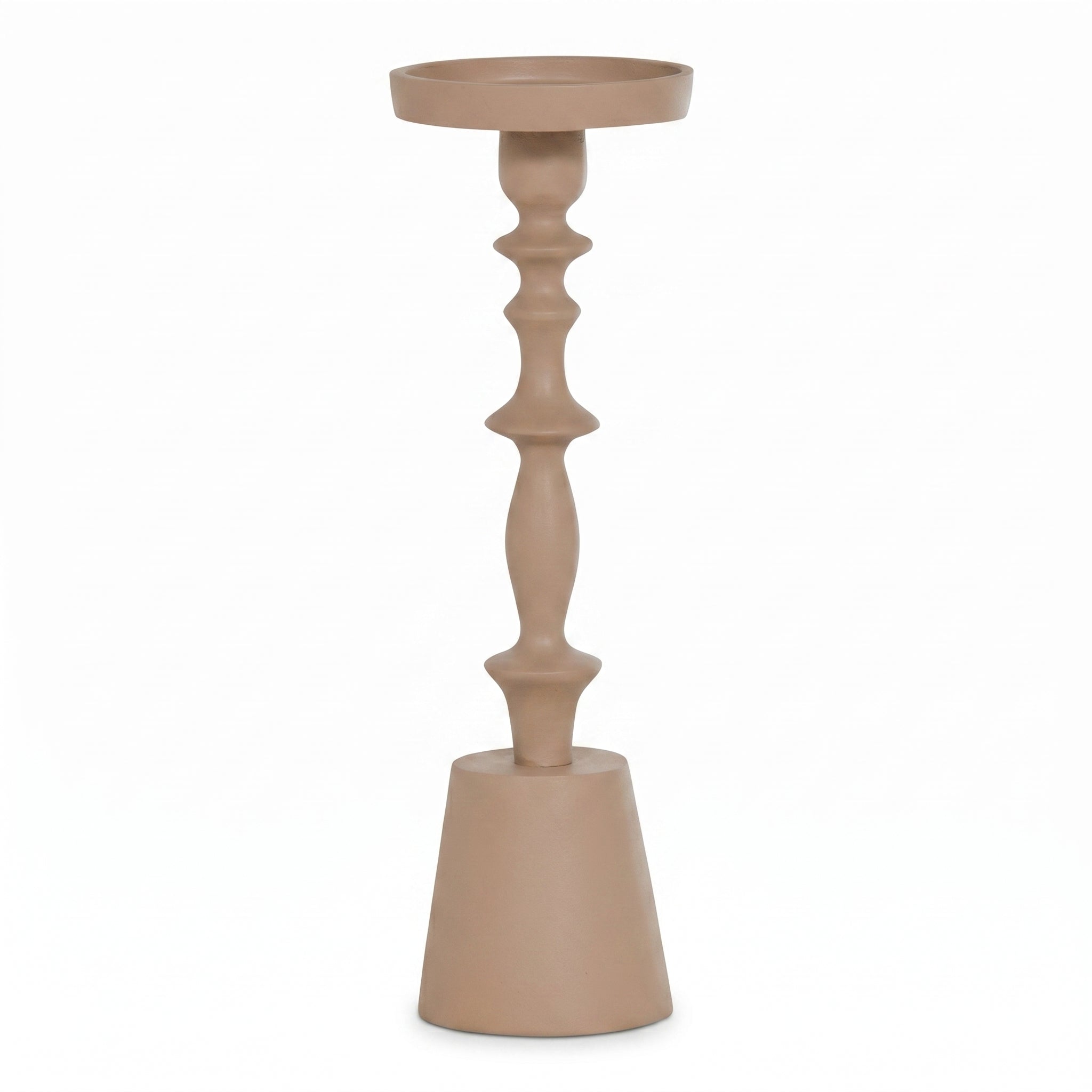 Candle holder ALU RAW/TAUPE 11x11x35