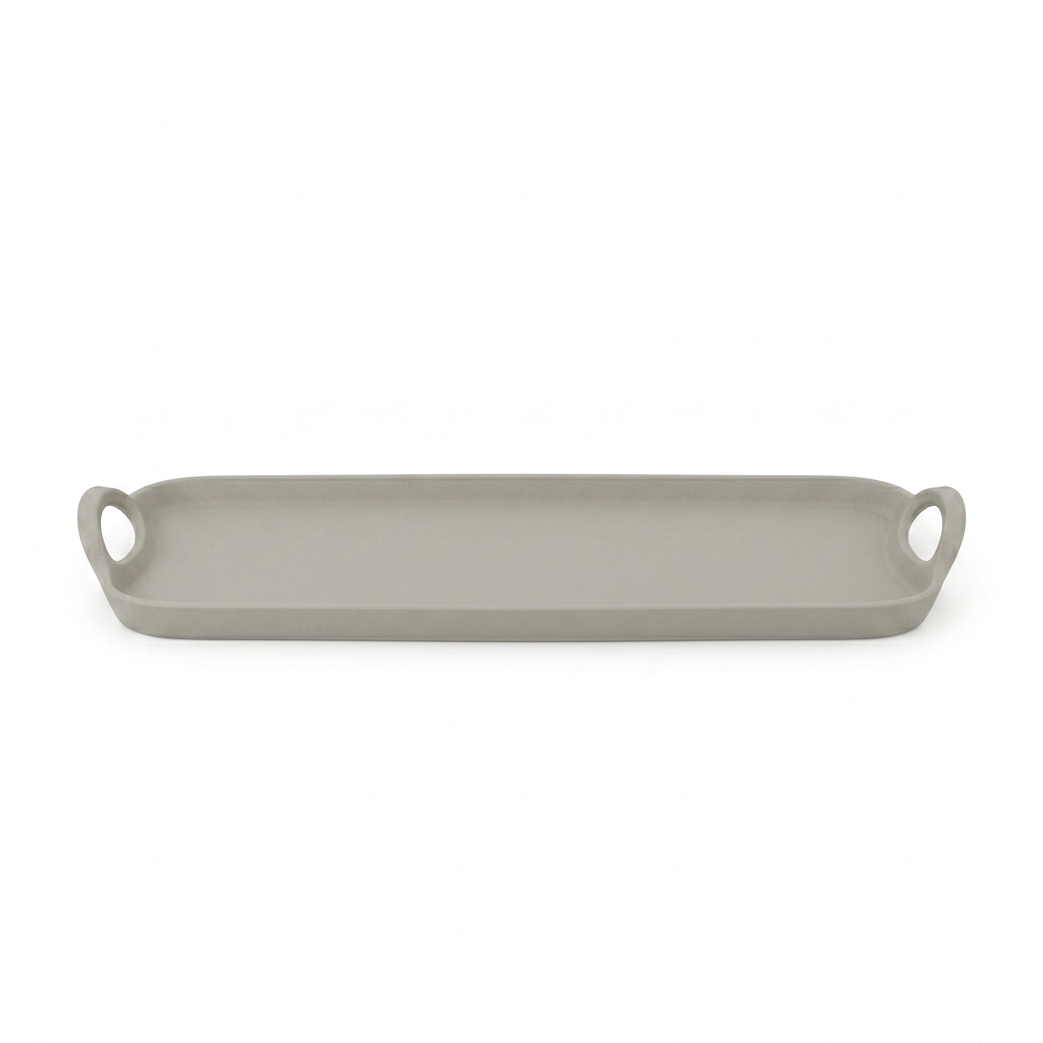 Tray w/handle alu raw/stone 59x16x5