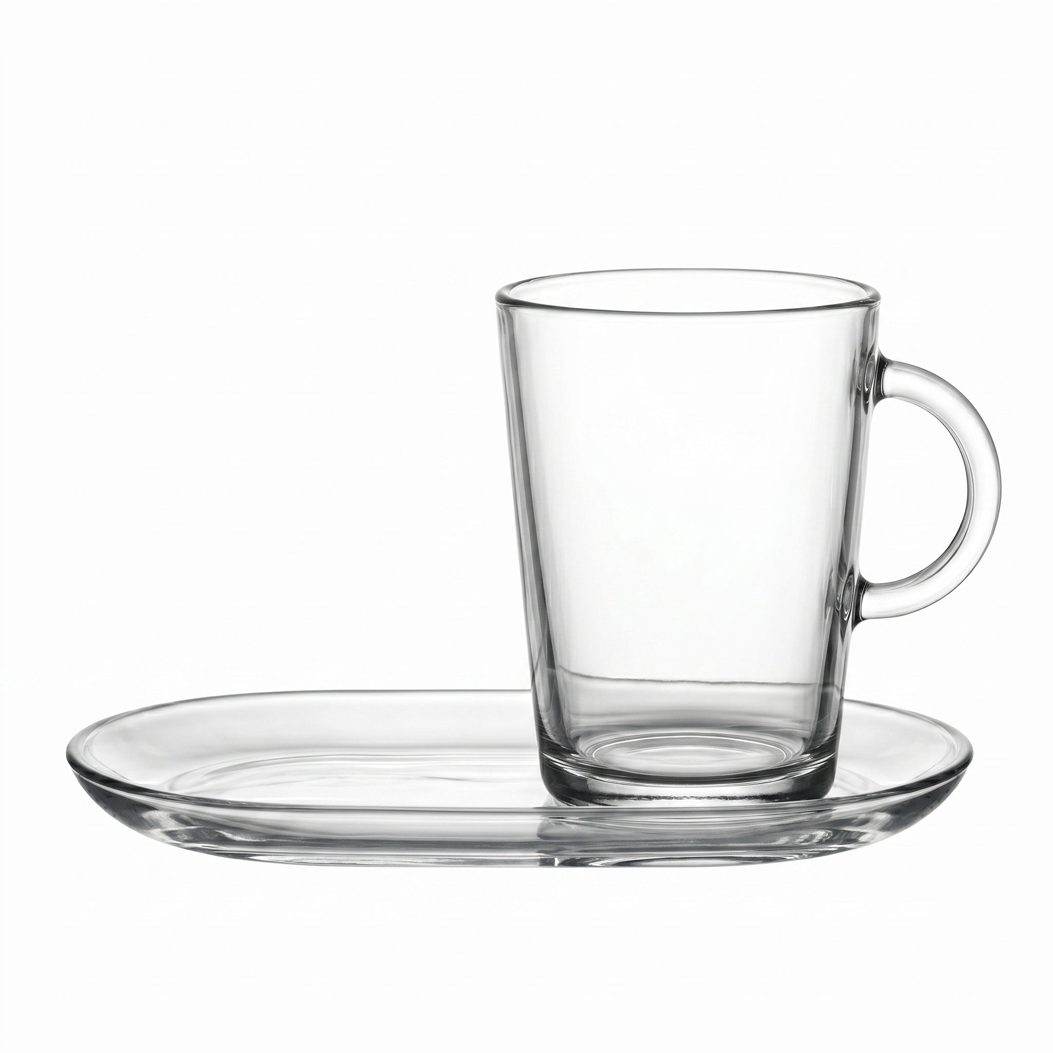 Theeglas met schotel 2stuks
