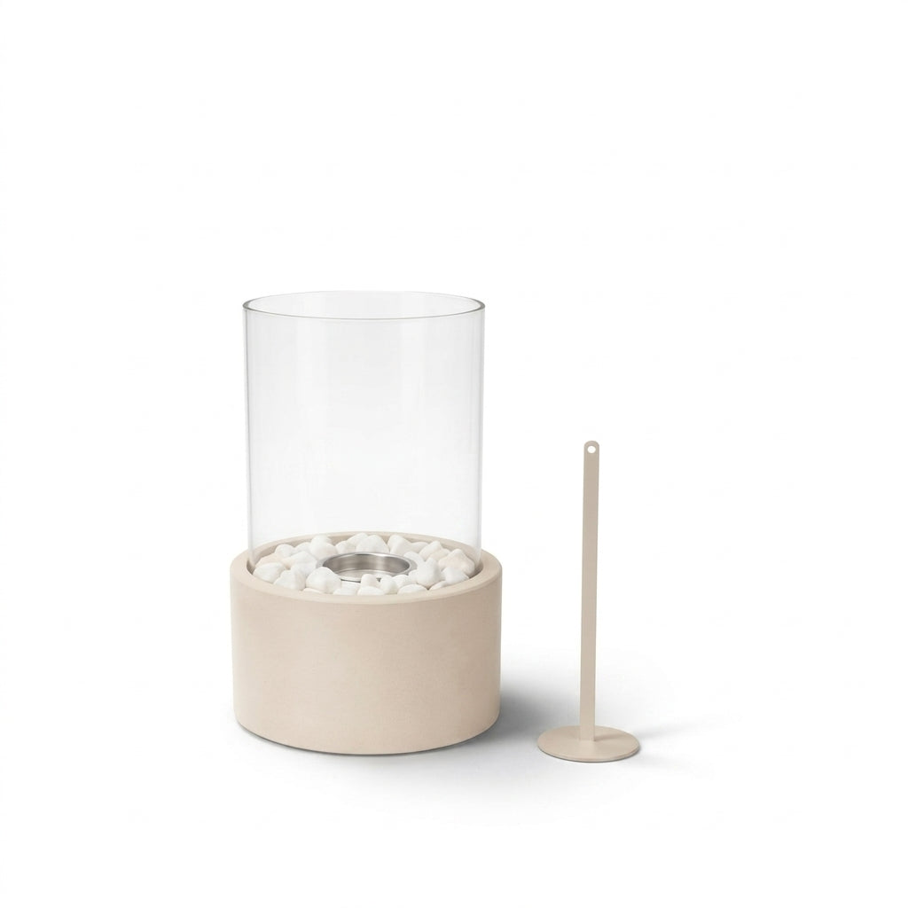 Housevitamin Bio Ethanol Tafelhaard Rond Zand Beige 21x21x28 cm